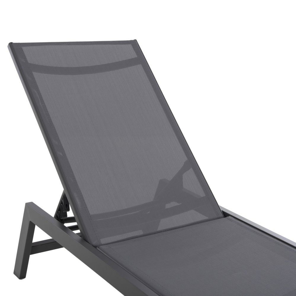 ALUMINUM SUNBED ANTHRACITE FRAME & TEXTILENE 191,5x55,5x89,5Hcm