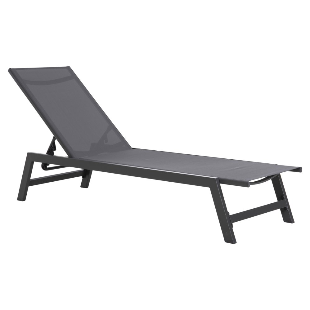 ALUMINUM SUNBED ANTHRACITE FRAME & TEXTILENE 191,5x55,5x89,5Hcm