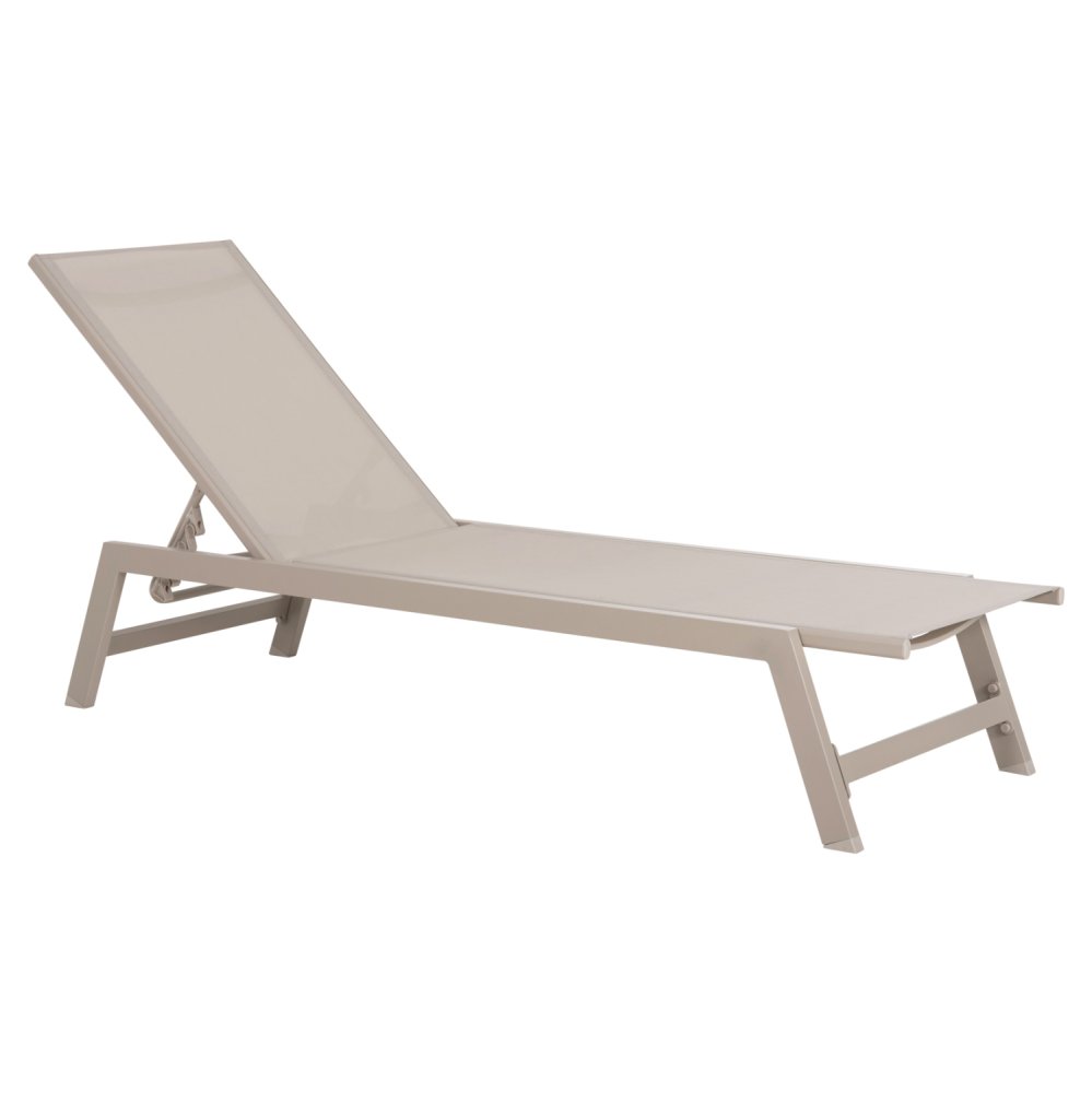 ALUMINIUM-SONNENLIEGE CHAMPAGNER RAHMEN & TEXTILIEN 196,5x64,5x92Hcm