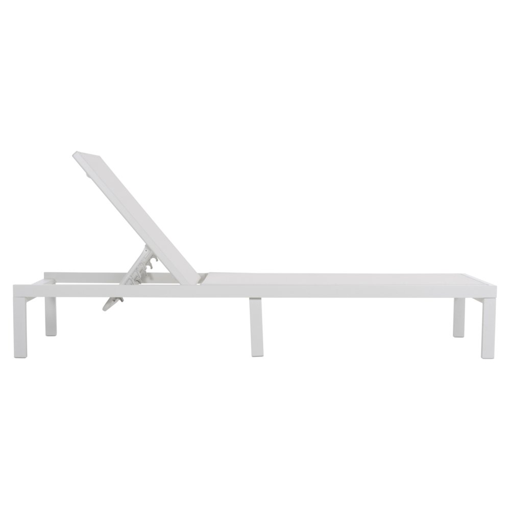 ALUMINUM SUNBED WHITE FRAME & TEXTILENE 196,5x64,5x92Hcm
