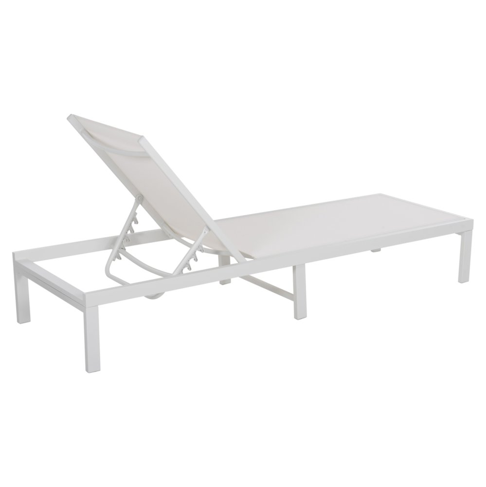 ALUMINUM SUNBED WHITE FRAME & TEXTILENE 196,5x64,5x92Hcm