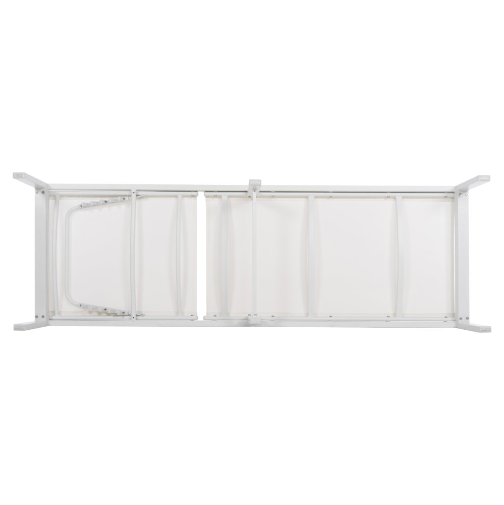 ALUMINUM SUNBED WHITE FRAME & TEXTILENE 196,5x64,5x92Hcm