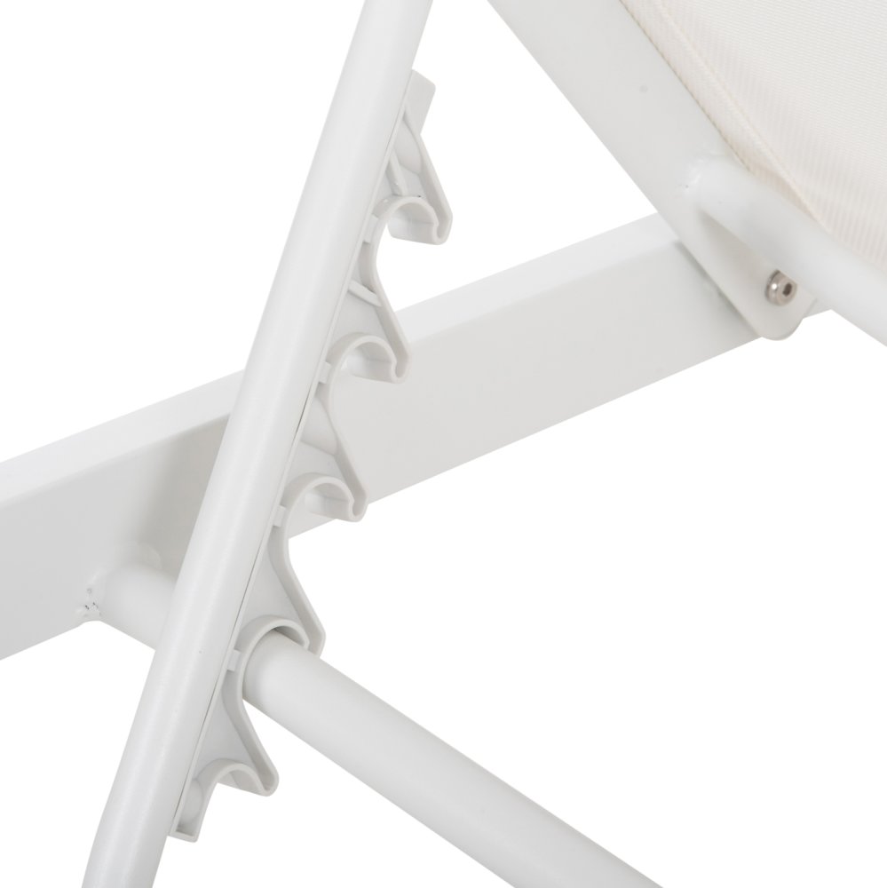 ALUMINUM SUNBED WHITE FRAME & TEXTILENE 196,5x64,5x92Hcm