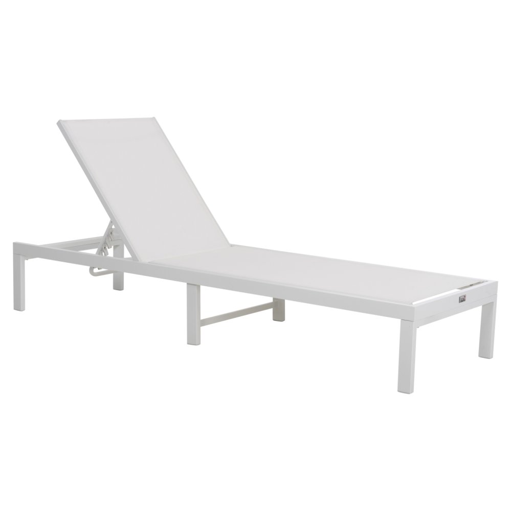 ALUMINUM SUNBED WHITE FRAME & TEXTILENE 196,5x64,5x92Hcm
