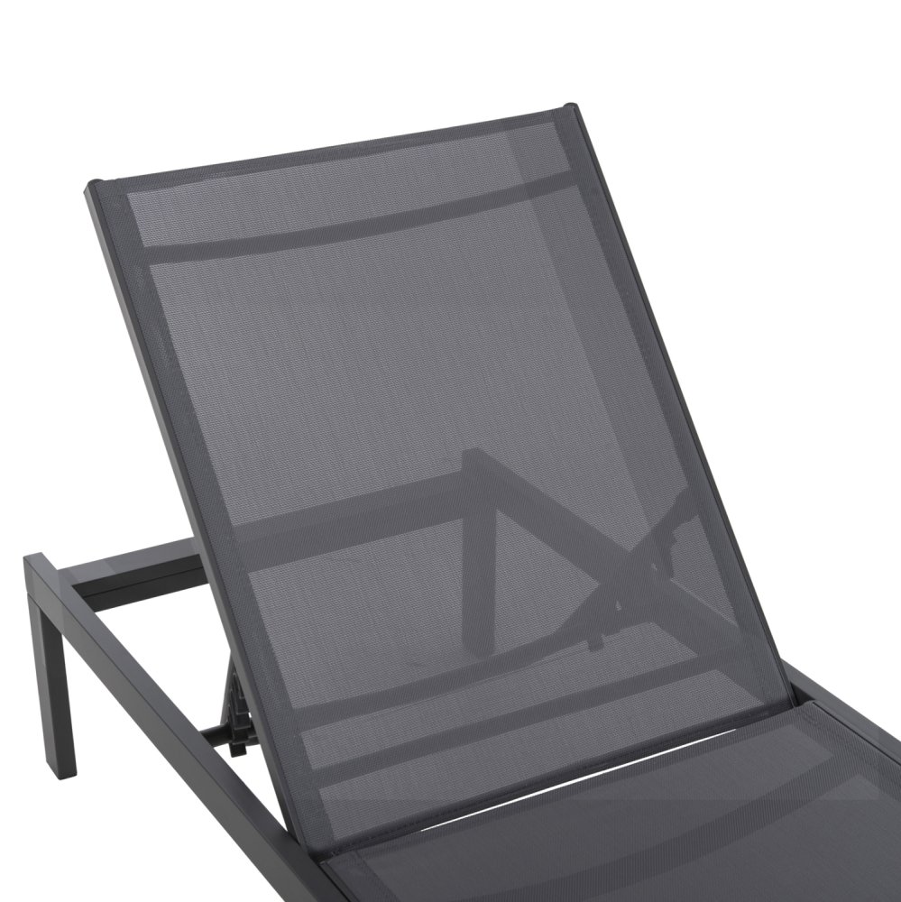 ALUMINIUM-SONNENLIEGE ANTHRAZITGESTELL & TEXTILENE 196,5x64,5x92Hcm