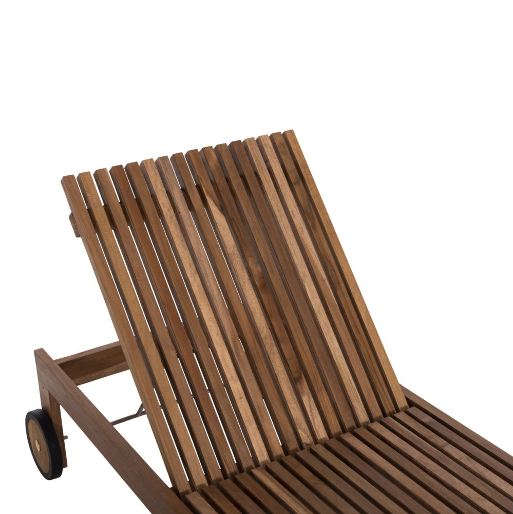 SONNENLIEGE LAGERTHA, TEAKHOLZ IN NATURFARBE, 200 x 65 x 102 Hcm