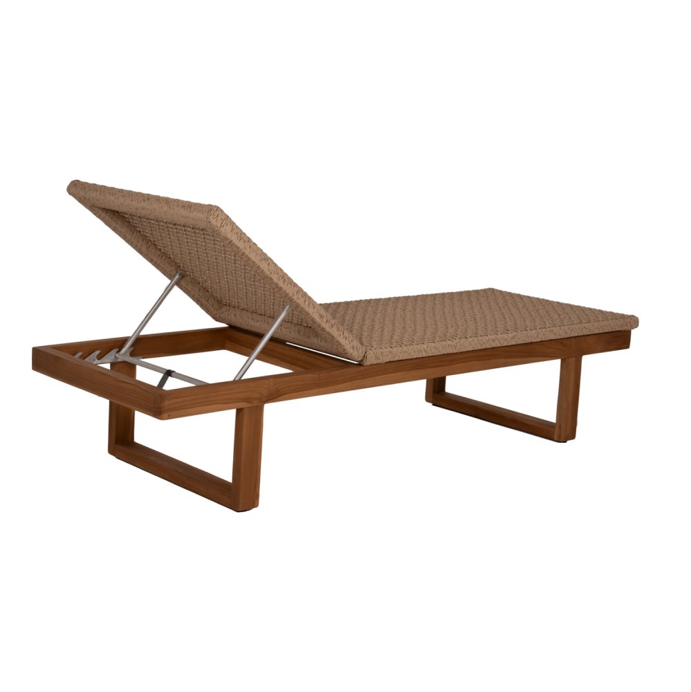 SUNLOUNGER PATRON TEAK WOOD-VIRO ROPE WICKER 191x65x86cm