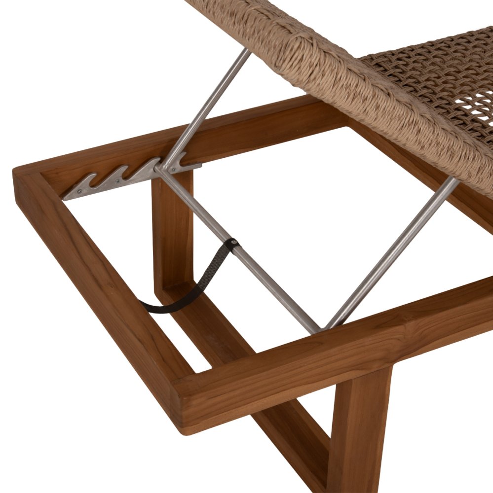 SUNLOUNGER PATRON TEAK WOOD-VIRO ROPE WICKER 191x65x86cm