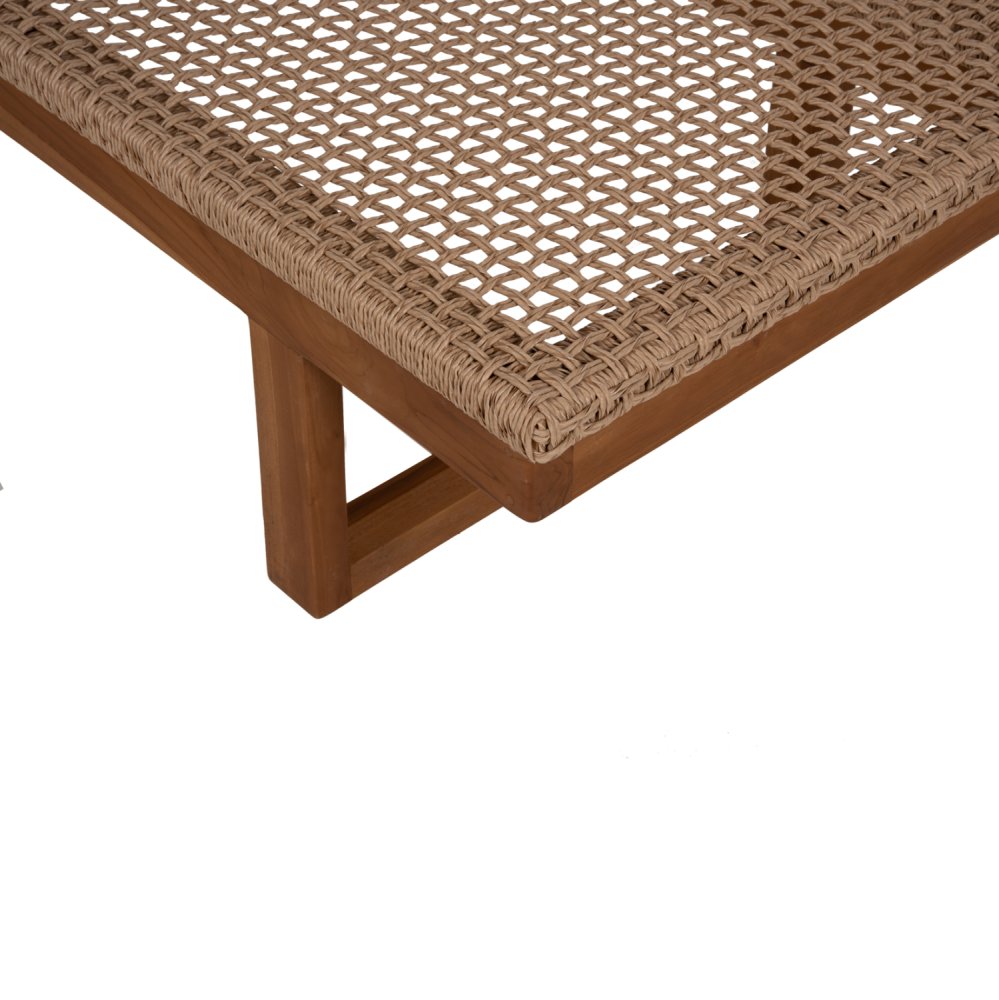 SUNLOUNGER PATRON TEAK WOOD-VIRO ROPE WICKER 191x65x86cm