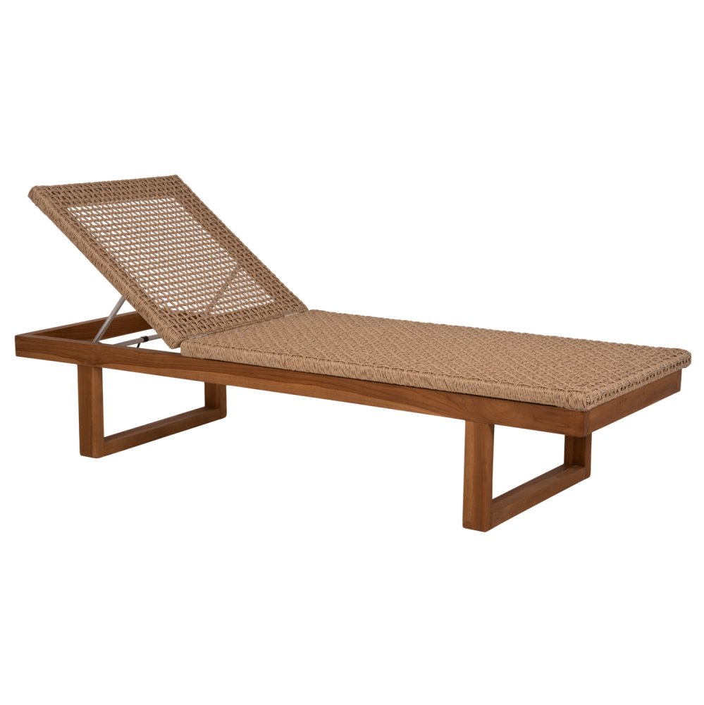 SUNLOUNGER PATRON TEAK WOOD-VIRO ROPE WICKER 191x65x86cm