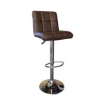 Barhocker Diana mit Metallgestell und braunem Polster