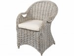Stuhl "ATHINA" aus natürlichem Rattan in grauer Farbe