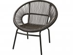 Sessel aus synthetischem Rattan mit Metallrahmen in schwarzer Farbe
