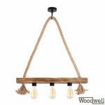 Holzdeckenlampe im Industriellen und Rustikalen Stil 60cm/9cm/60cm