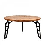 Couchtisch FLINTSTONE aus massivem Mangoholz 80x80x43 cm | Baumstamm Möbel