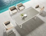 "AIRPORT" TAUPE ESS SET DINING 7-TEILIG ALUMINIUM WEIß
