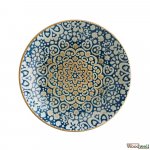 Alhambra Pizzateller weiß und blau mit Blumendesign 6 Set 32 cm