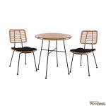 Allegra Set Wicker in Farbe beige und schwarz.