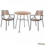 Allegra Set Wicker in Farbe beige und schwarz.