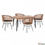 Allegra Set Wicker in Farbe beige und schwarz.