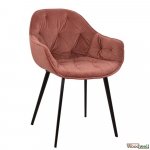 BETHANY Sessel aus Samt in Farbe Rosé