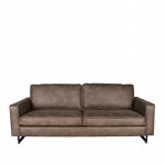 Sofa Arezzo 3-Sitzer Taupefarbenes Leder 62x208x100  cm