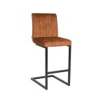 Barhocker Milo 41x53x100 cm Ocker Velours | Schwarzes Metall