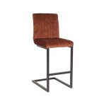 Barhocker Milo 41x53x100 cm Rost Velours | Schwarzes Metall