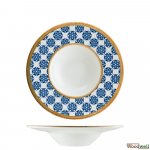 Bonna Calif Pastateller weiß und blau mit Blumendesign 6 Set  28cm-400cc