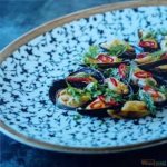 Bonna Calif Porzellanplatte oval weiß und blau mit Blumendesign 12 Set 19x11cm