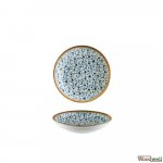 Bonna Calif Schale weiß und blau mit Blumendesign 24 Set 9 cm-50cc