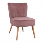 Carissa Stuhl aus Samt in Farbe Rosé