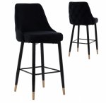 Serenity bar stool made of black velvet