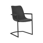 Polsterstuhl "Bono" aus Strick Stoff in Anthrazit und Metallgestell 54x64x87 cm