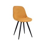 Esszimmerstuhl Capri 46x56x88 cm Ocker Samt | Schwarzes Metall