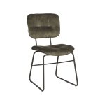 Esszimmerstuhl Dez 49x60x87 cm Jägervelours | Schwarzes Metall