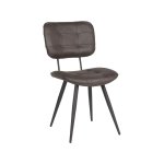 Esszimmerstuhl Gus 49x60x87 cm Anthrazit Mikrofaser | Schwarzes Metall