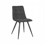 Stuhl "Jelt" in anthrazit grau gewebtem Stoff und schwarzem Metallgestell 45x56x85 cm
