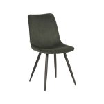 Esszimmerstuhl Jort 48x61x91 cm Armee-Rippenkordel | Schwarzes Metall