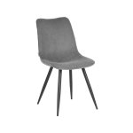 Esszimmerstuhl Jort 48x61x91 cm Dunkelgraues Ribcord | Schwarzes Metall