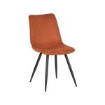 Esszimmerstuhl Jort 48x61x91 cm Rostiges Ribcord | Schwarzes Metall