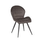 Esszimmerstuhl Sil 51x64x87 cm Anthrazit Mikrofaser | Schwarzes Metall