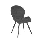 Esszimmerstuhl Sil 51x64x87 cm Anthrazit-Webart | Schwarzes Metall