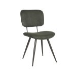 Esszimmerstuhl Vic 49x60x87 cm Armee-Rippenkordel | Schwarzes Metall