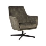 Sessel Toby 75x80x85 cm Jägervelours | Schwarzes Metall