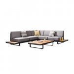 "NEW POLO" LOUNGESET 4-TEILIG AUS ALUMINIUM UND TEAKHOLZ