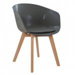 Stuhl inspiriert Design DAW , Esszimmmerstuhl aus Polypropylen,Buchholz  grau, Woodwell