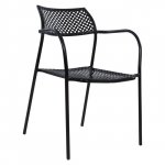 Schwarzer Metallstuhl 55 x 58 x 76,5 cm.
