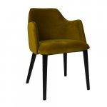 Stuhl "Ivy" aus gelbgoldenem Samt