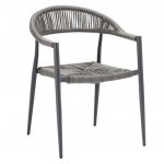 Outdoor Sessel "Jonah" aus Aluminium und Seilgeflecht in grau 56,6x79x69cm